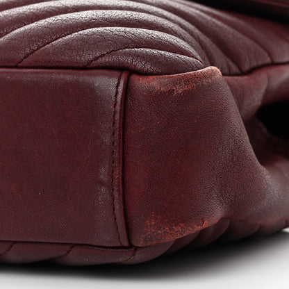 Saint Laurent Sheepskin Matelasse Chevron Monogram Medium College Bag Rouge Legion 11 of 13