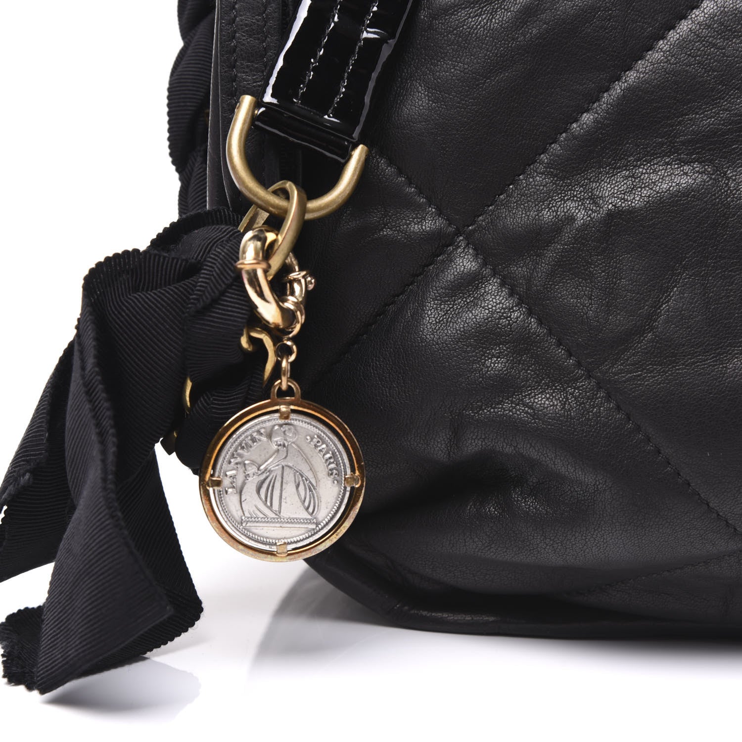 Lanvin Lambskin Quilted Amalia Crossbody Bag Black 9 of 9