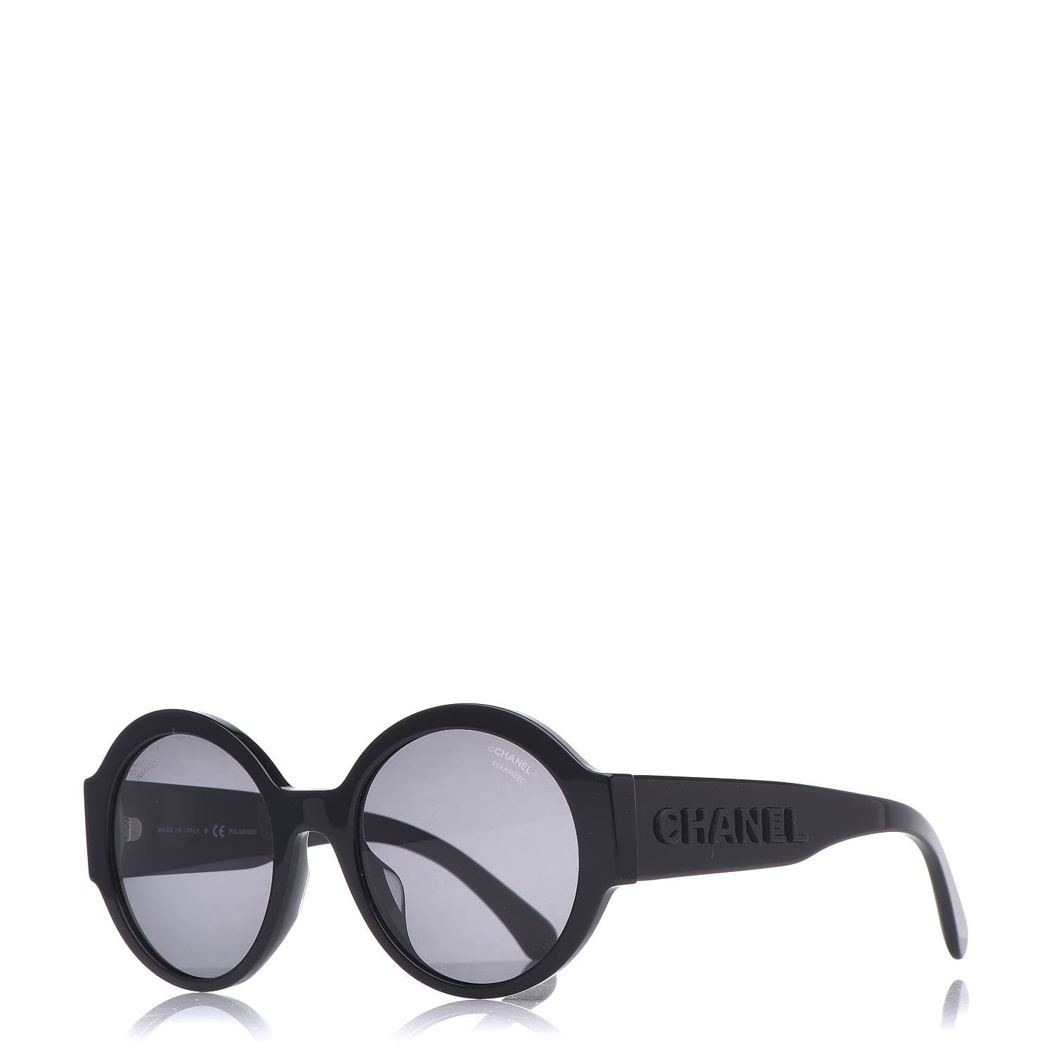 Chanel Acetate Polarized Round Sunglasses 5410 Black 1 of 8