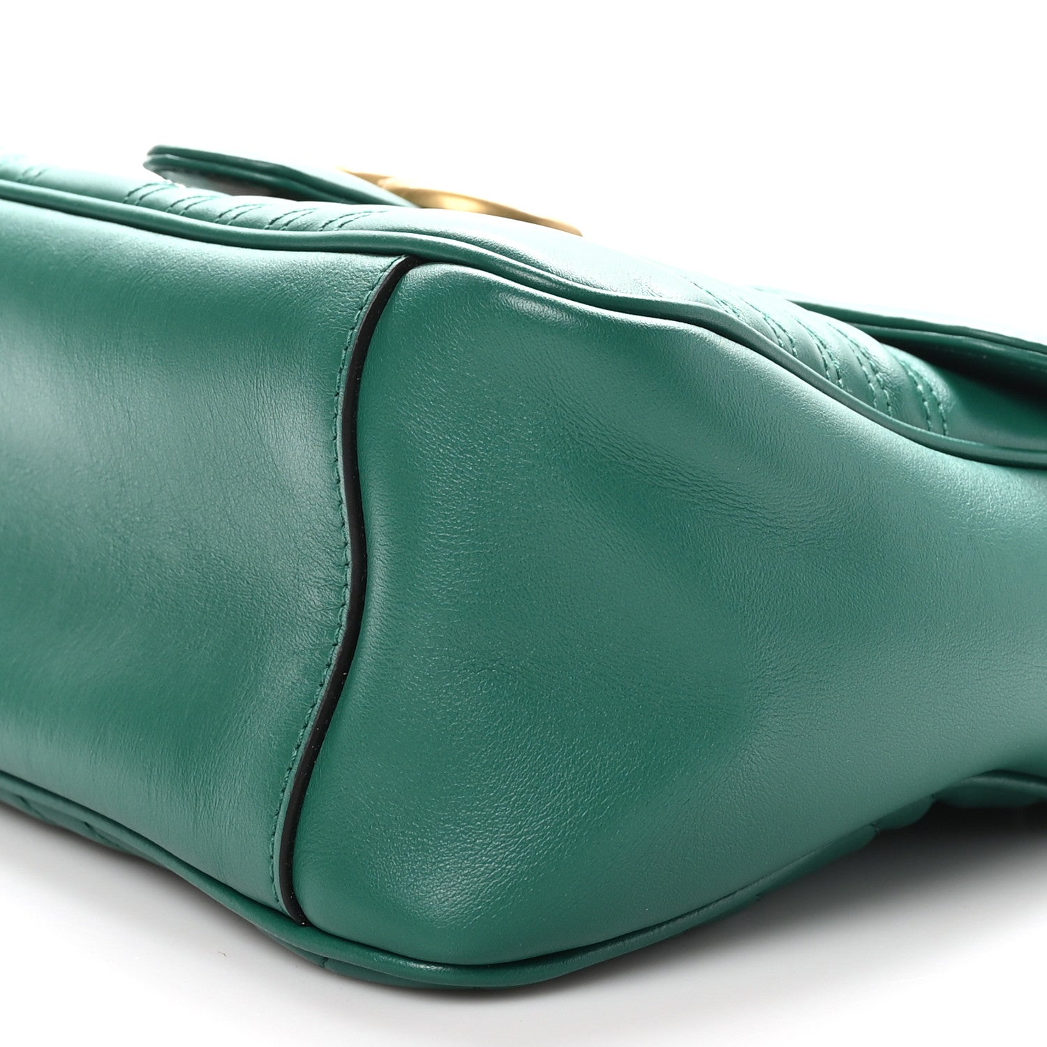 Gucci Calfskin Matelasse Small GG Marmont Top Handle Shoulder Bag Emerald 10 of 10