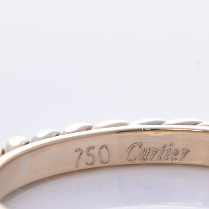 Cartier 18K Pink Yellow White Gold Emerald 2mm Cable Twist Ring 53 6.25 5 of 6