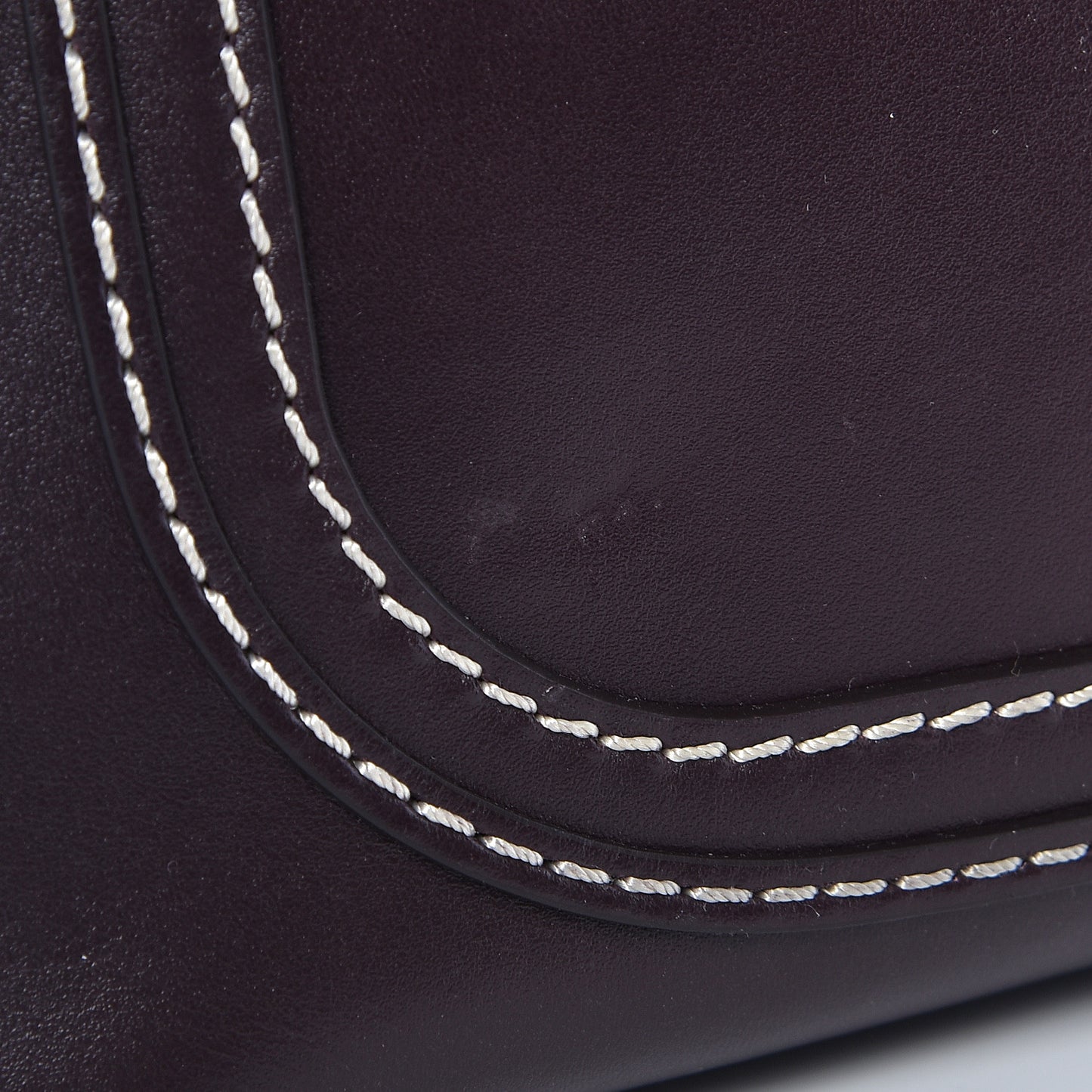 Shiny Calfskin Small Marcie Saddle Shoulder Bag Black Raisin