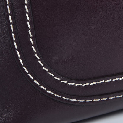 Chloe Shiny Calfskin Small Marcie Saddle Shoulder Bag Black Raisin 11 of 13