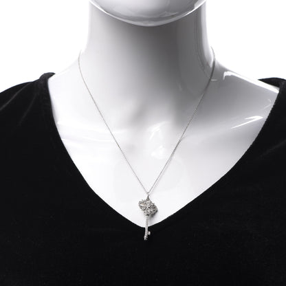 Tiffany Platinum Diamond Victoria Key Pendant Necklace 2 of 7