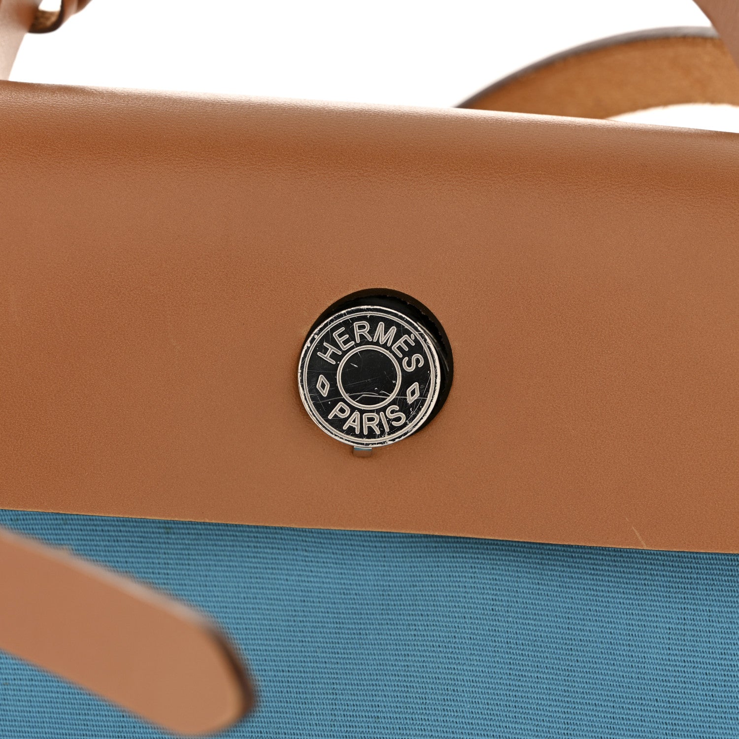 Hermes Military Toile Vache Hunter Herbag Zip Retourne 31 PM Bleu Azteque Menthe Natural 12 of 13