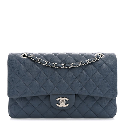 Chanel Caviar Quilted Medium Double Flap Blue 1 of 11