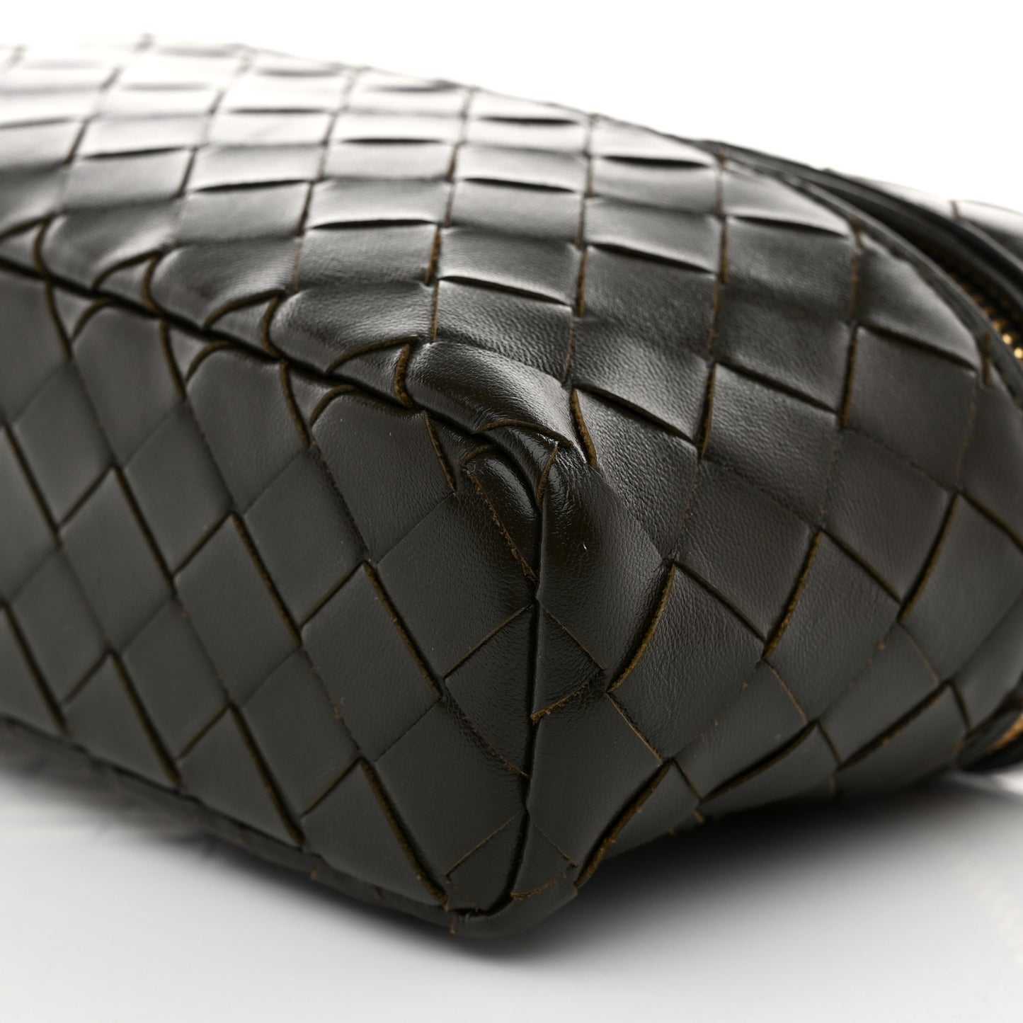 Calfskin Intrecciato Bang Bang Vanity Case Kaki