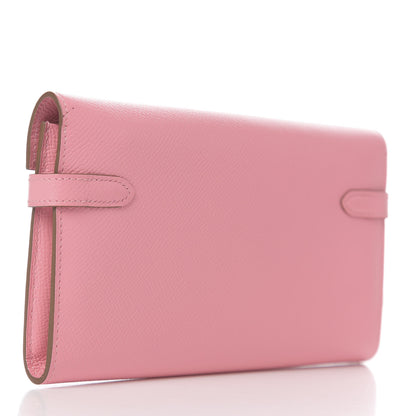 Hermes Epsom Kelly Longue Wallet Rose Confetti 2 of 7