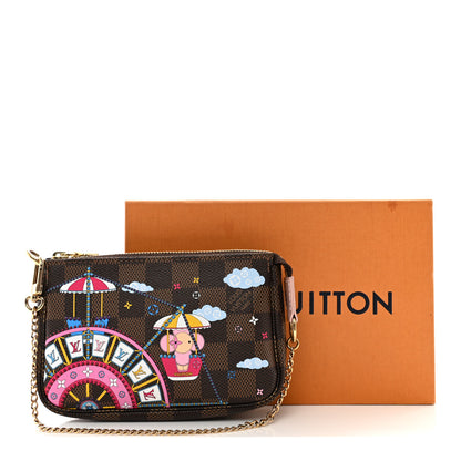 Louis Vuitton Damier Ebene 2020 Christmas Animation Big Wheel Mini Pochette Accessories Rose Ballerine 8 of 8