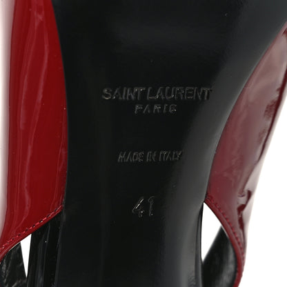 Saint Laurent Patent Calfskin Zoe 105 Slingback Pump 41 Red 7 of 8