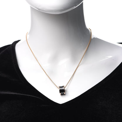 Bulgari 18K Rose Gold Black Ceramic B.Zero1 Pendant Necklace 2 of 5