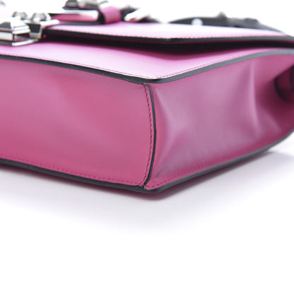 Prada Saffiano City Calfskin Studded Small Elektra Shoulder Bag Fuxia 9 of 10