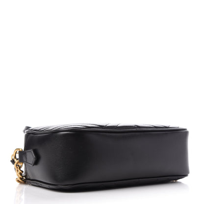 Gucci Calfskin Matelasse Small GG Marmont Chain Shoulder Bag Black 4 of 9