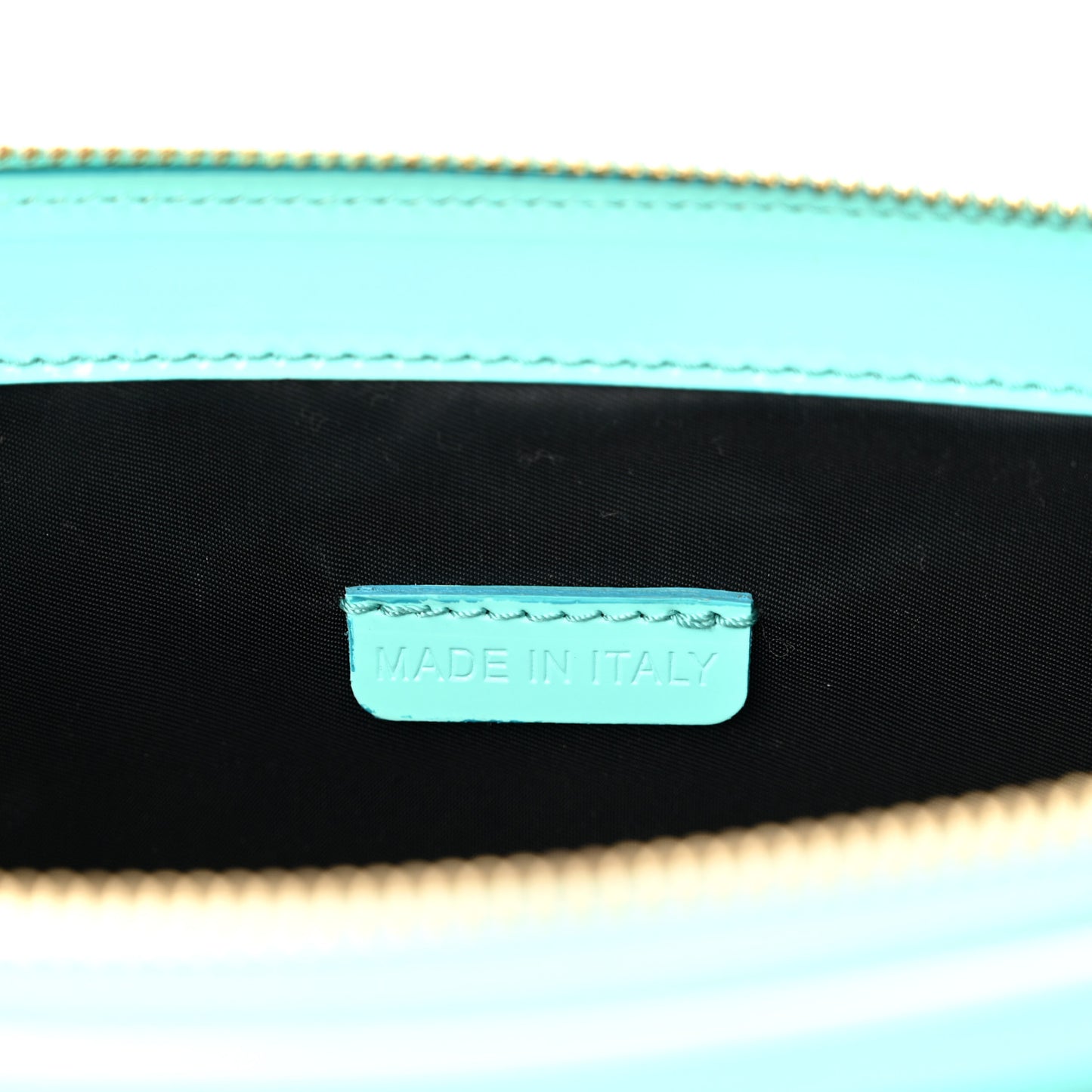 Patent Bridle Calfskin Parmoor Clutch Bag Turquoise
