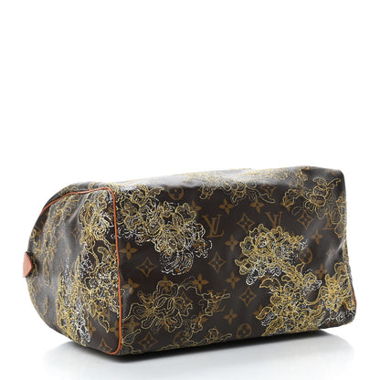 Louis Vuitton Monogram Dentelle Speedy 30 Gold 3 of 7