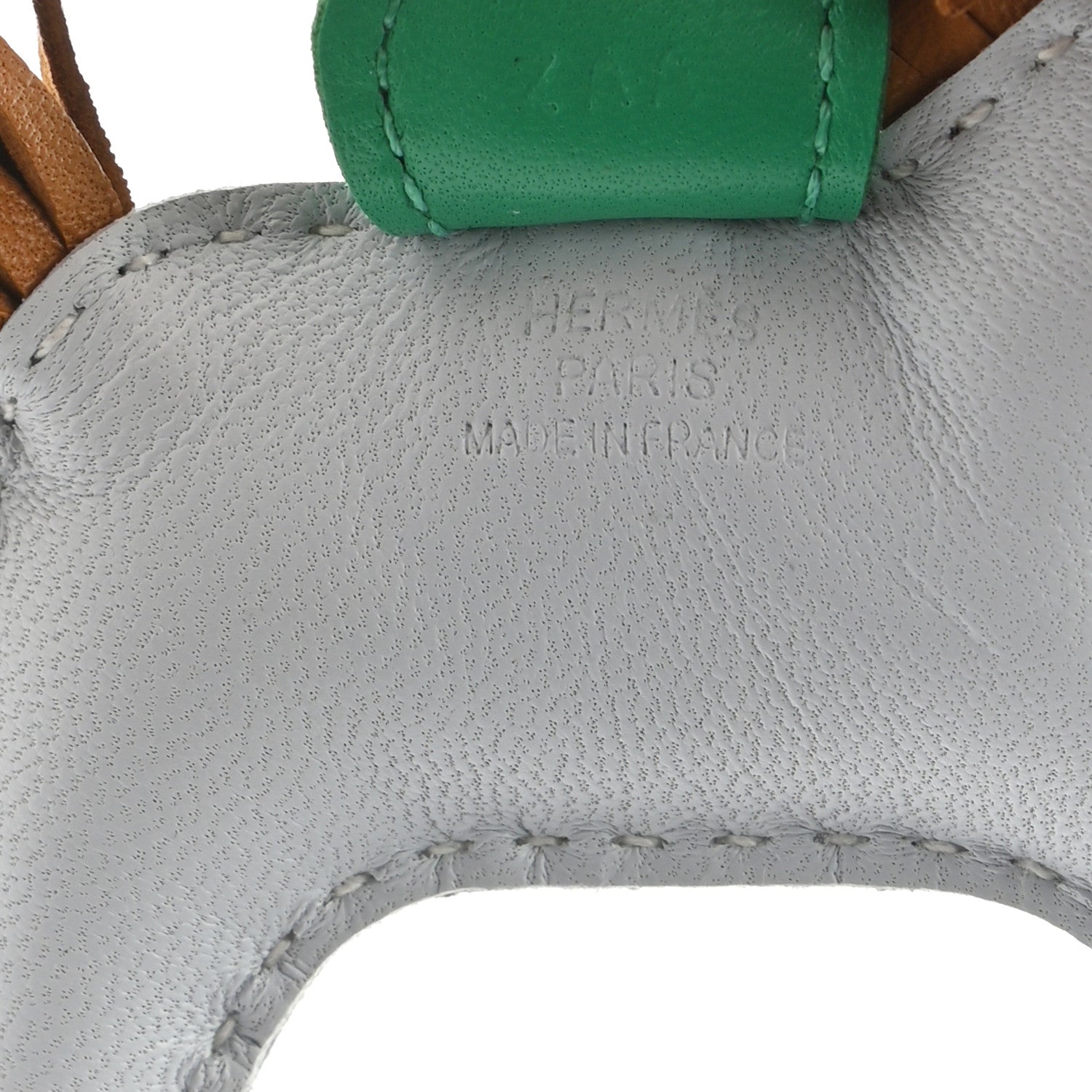 Hermes Milo Lambskin Grigri Rodeo Horse Bag Charm PM Bleu Brume Sesame Menthe 4 of 4