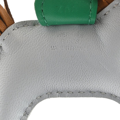 Hermes Milo Lambskin Grigri Rodeo Horse Bag Charm PM Bleu Brume Sesame Menthe 4 of 4
