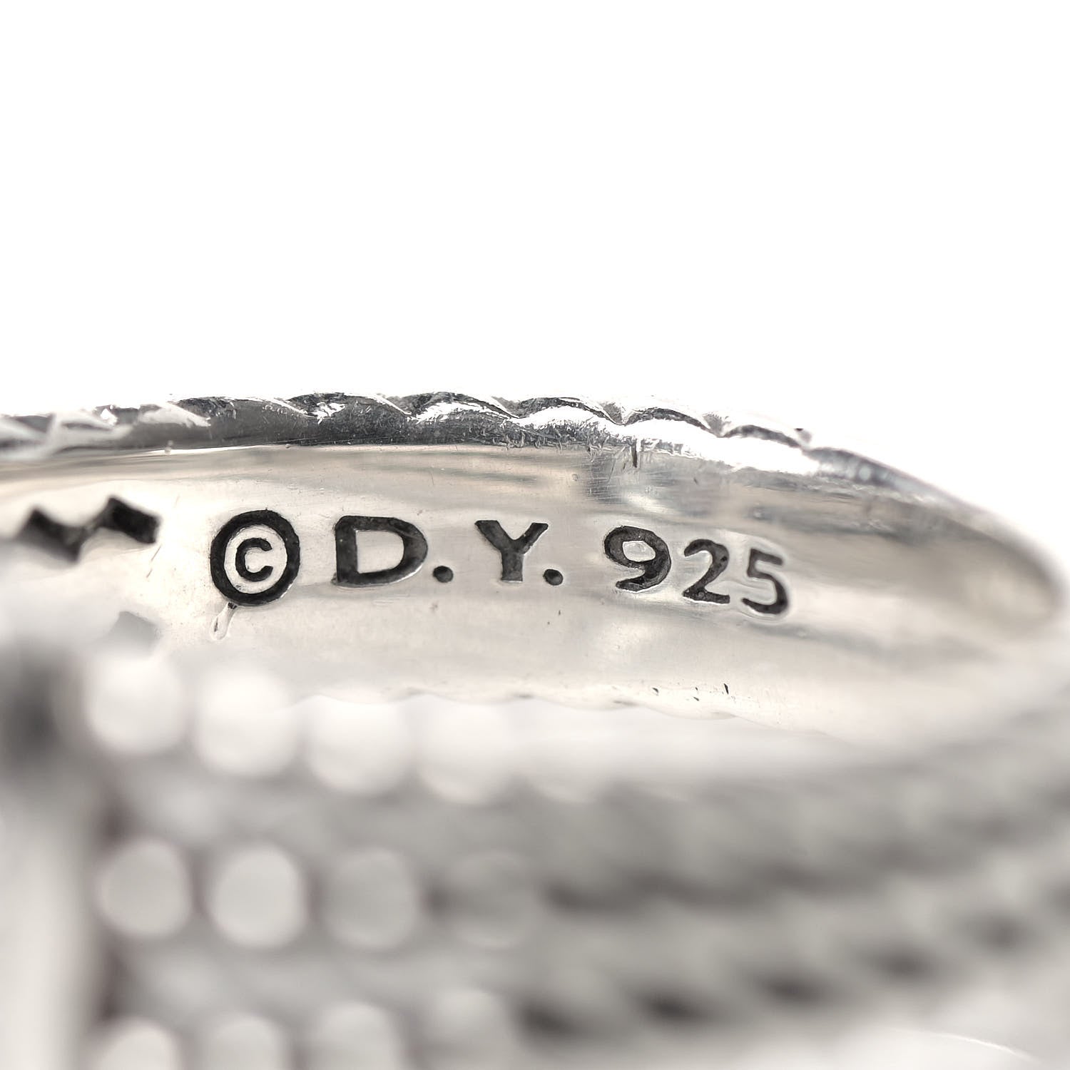 David Yurman Sterling Silver Diamond Prasiolite 10mm Petite Wheaton Ring 50 5.5 5 of 5