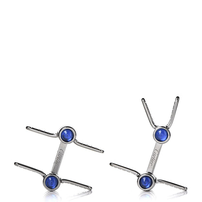 Cartier Sterling Silver Spinel Santos De Biplane Cufflinks 3 of 7
