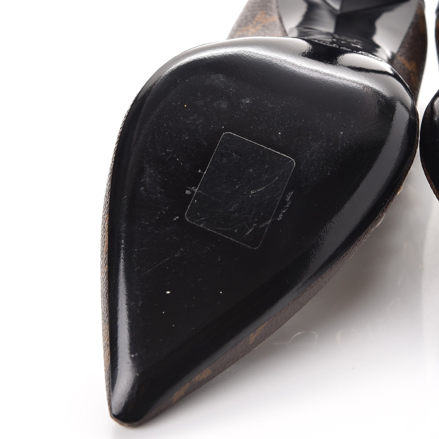 Louis Vuitton Calfskin Monogram Eldorado Pumps 37.5 Cacao 9 of 11