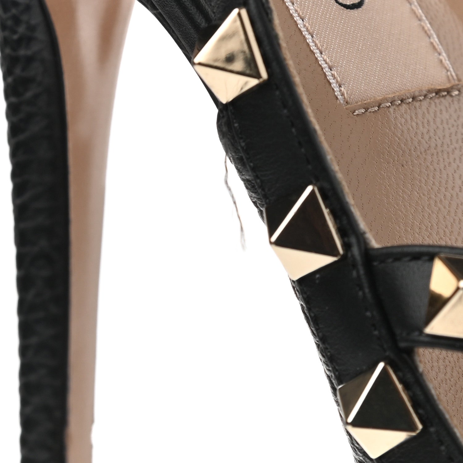 Valentino Garavani Pebbled Calfskin Rockstud Ankle Strap Pumps 39 Black 12 of 13