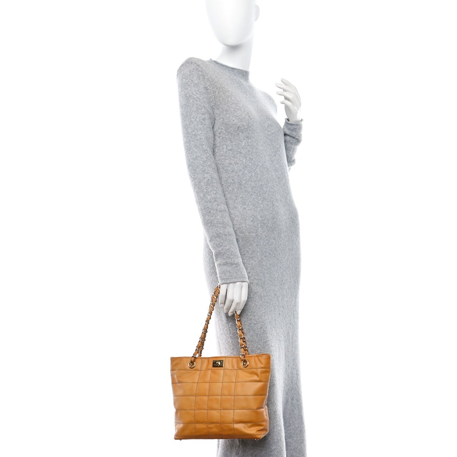 Chanel Lambskin Square Stitched Shoulder Bag Yellow 2 of 11