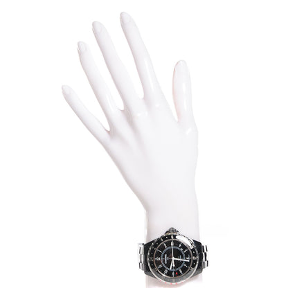 Chanel Stainless Steel Ceramic 41mm J12 GMT Automatic Watch Black 2 of 7