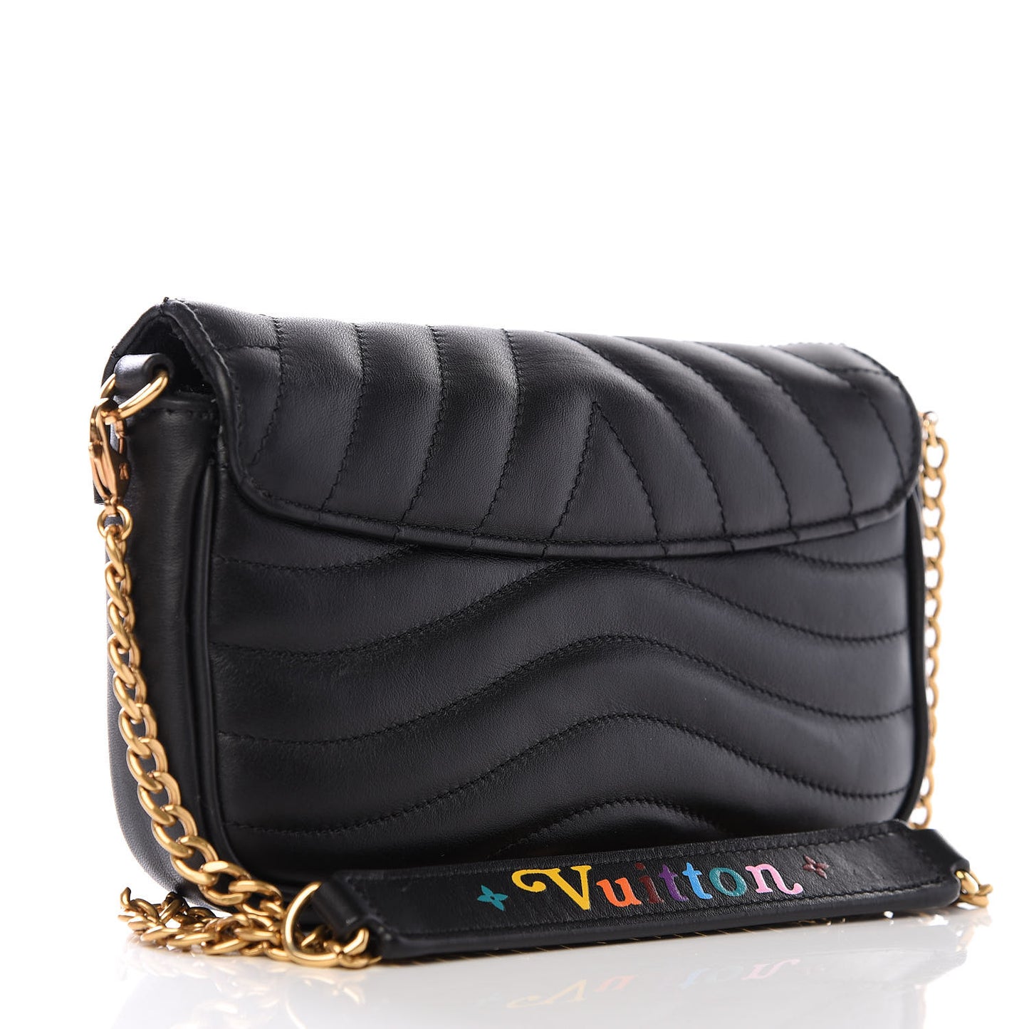 Calfskin New Wave Chain Pochette Black