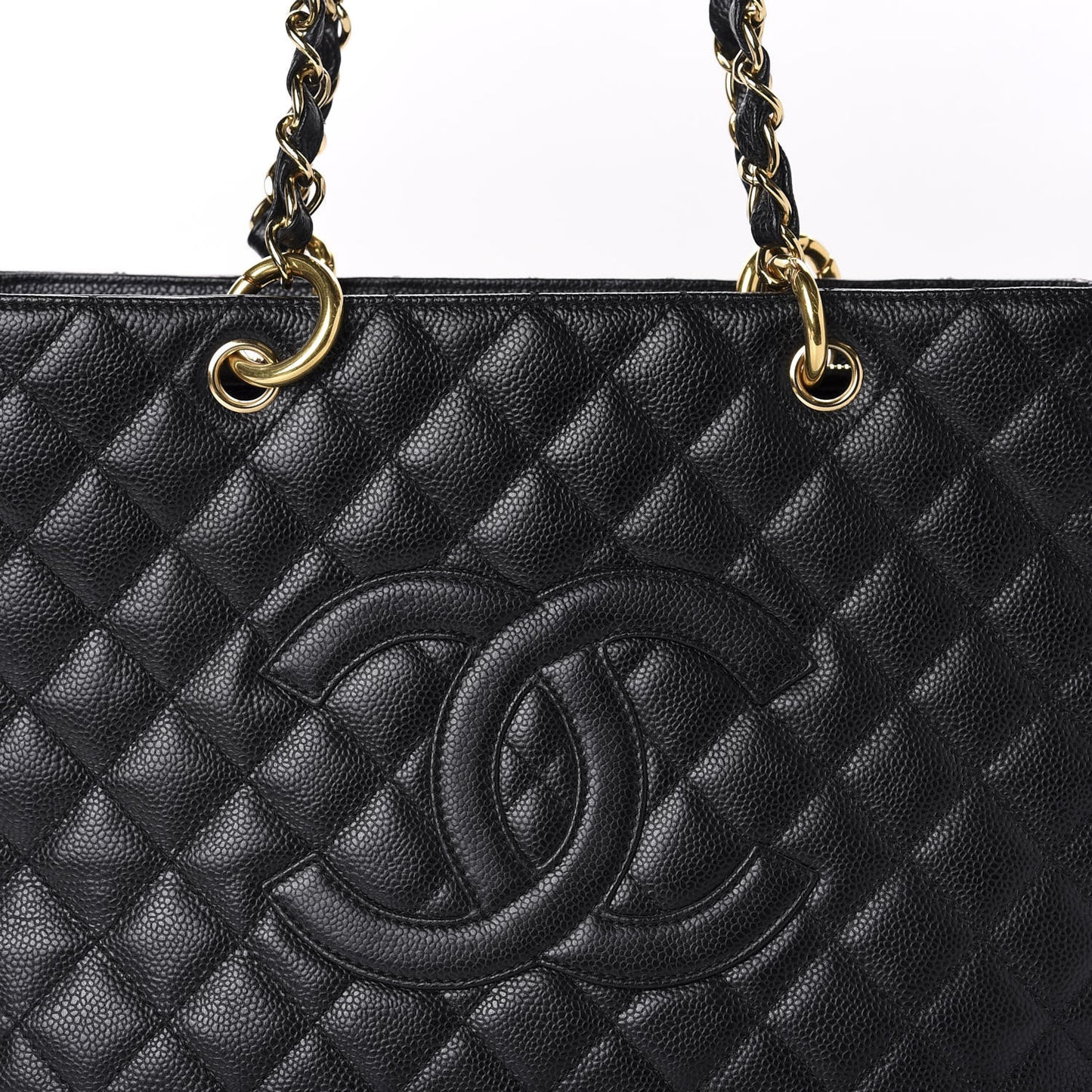 Caviar Quilted Grand Shopping Tote GST Black