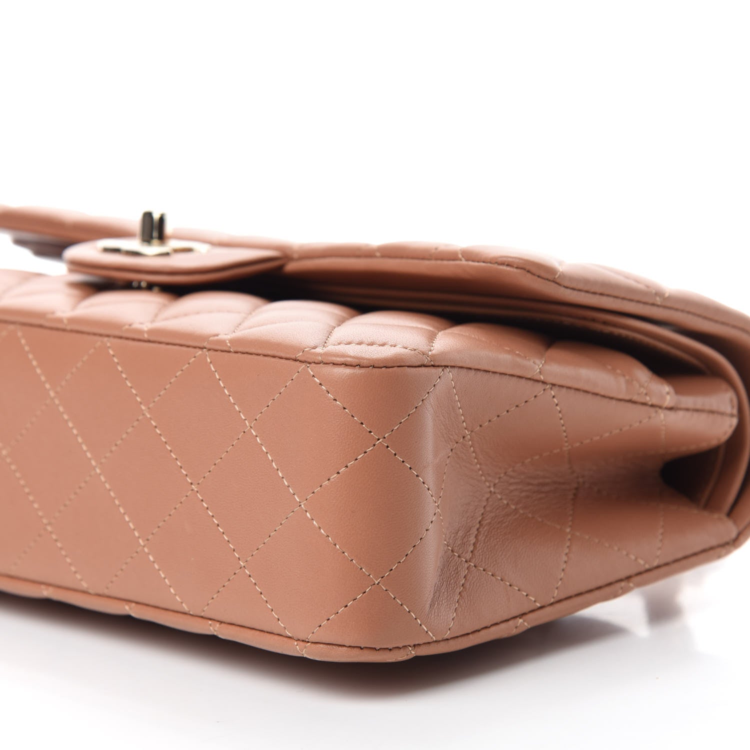 Chanel Lambskin Quilted Medium Double Flap Brown 7 of 10
