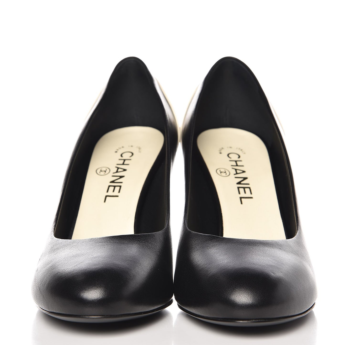 Lambskin CC Pumps 39 Black Ivory