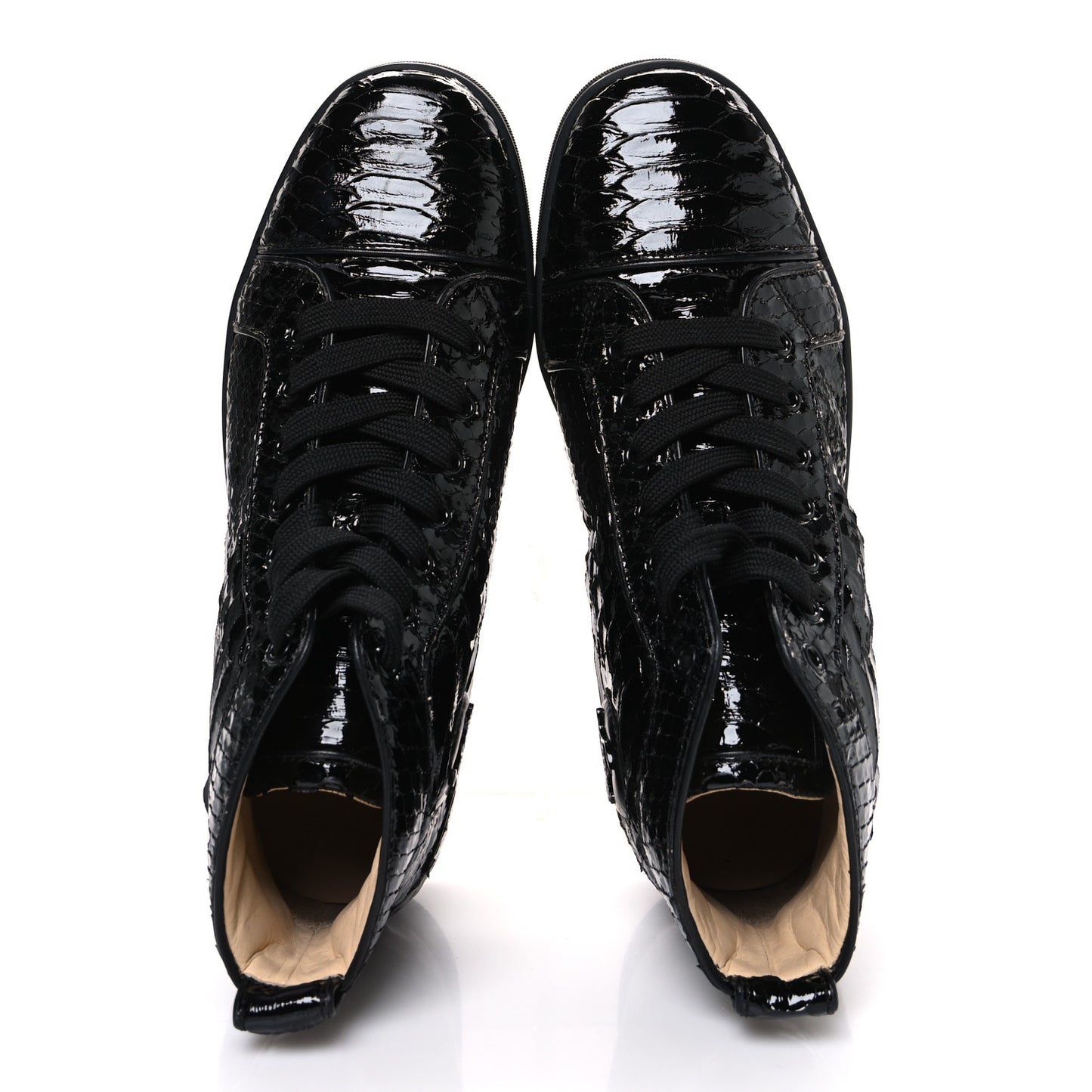 Patent Snakeskin Mens Louis Flat Sneakers 40 Black