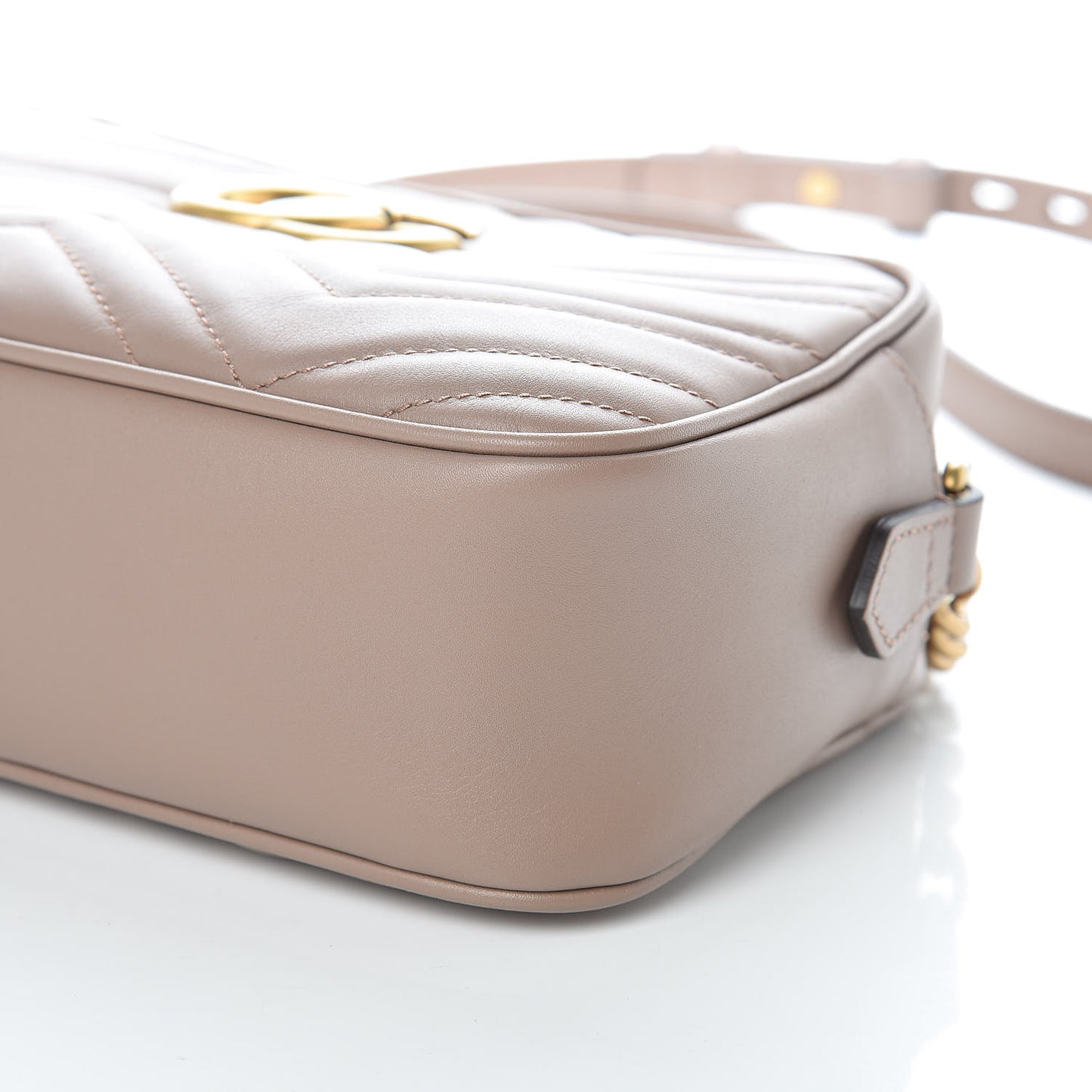 Calfskin Matelasse Small GG Marmont Chain Shoulder Bag Taupe