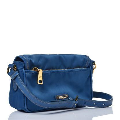 Prada Tessuto Nylon Saffiano Crossbody Bag Cobalto 3 of 10