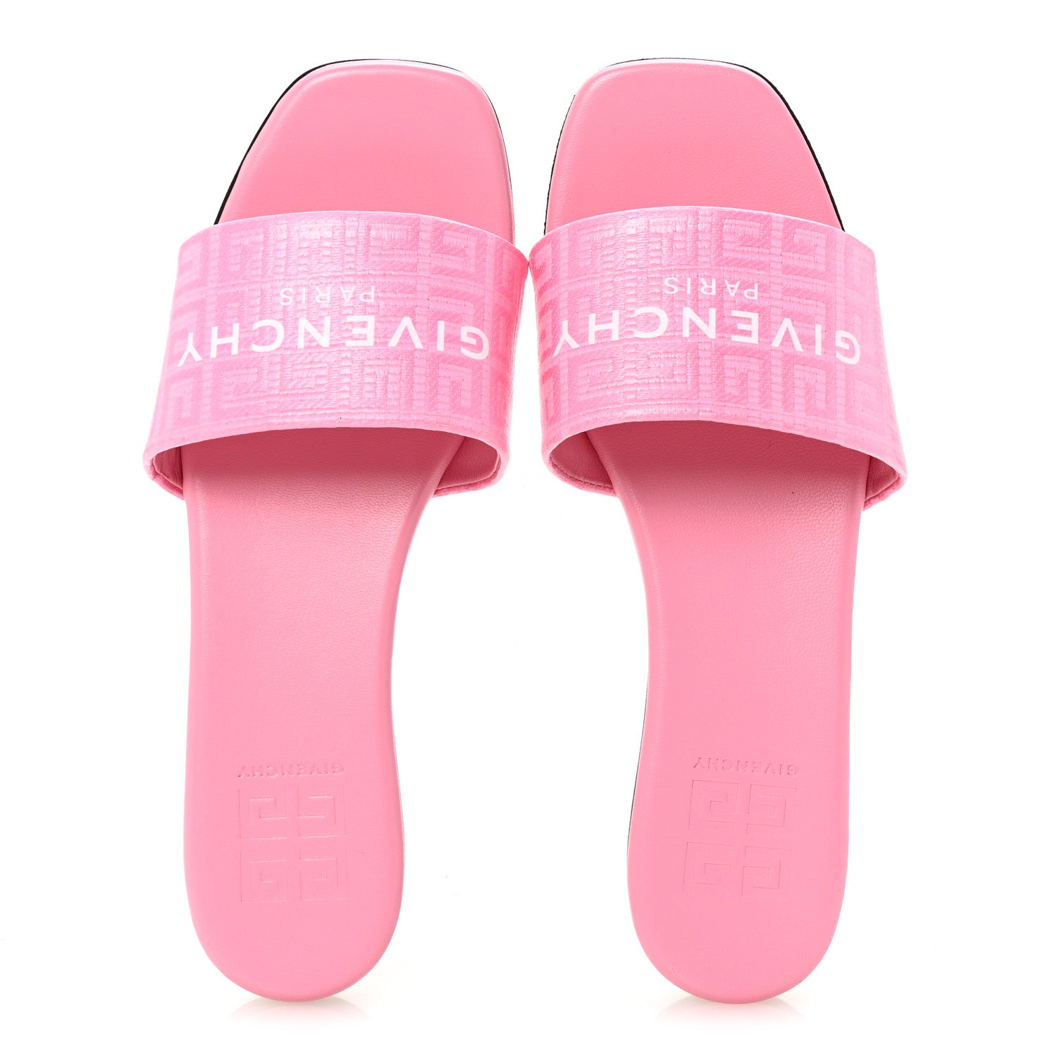 Givenchy Coated Canvas Logo 4G Embossed Flat Sandals 36.5 Pink 2 of 9