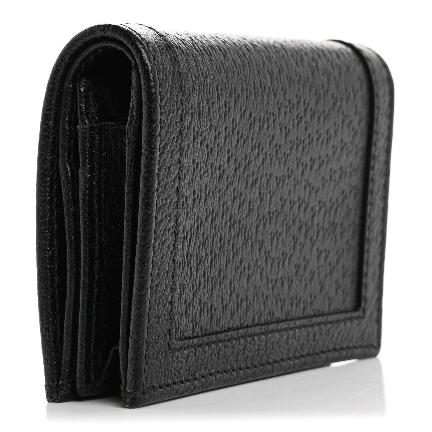Wonka Grain Calfskin Diana Card Case Wallet Black