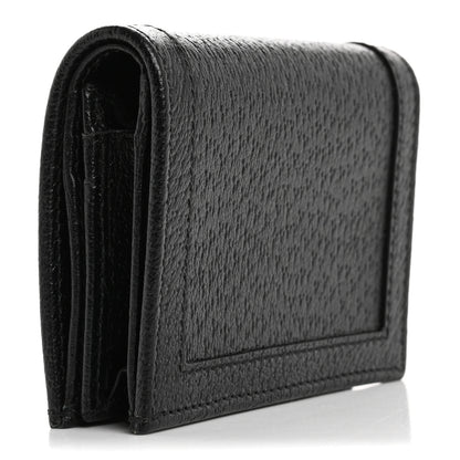 Gucci Wonka Grain Calfskin Diana Card Case Wallet Black 3 of 9