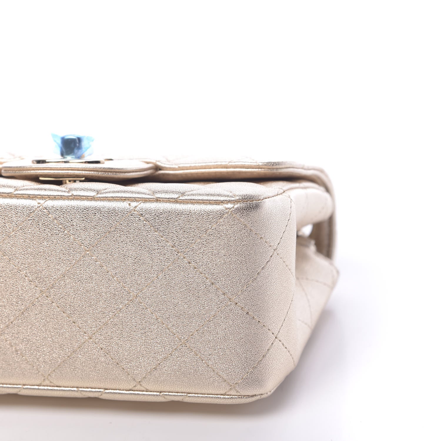 Chanel Metallic Lambskin Quilted Mini Square Flap Gold 10 of 11