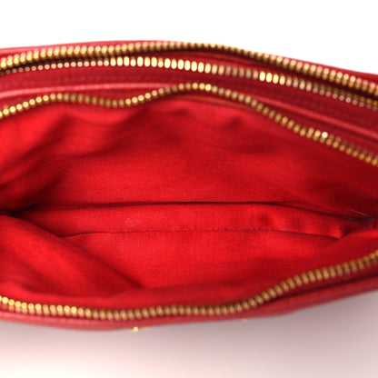 Miu Miu Goatskin Madra Double Zip Wristlet Rosso 6 of 10
