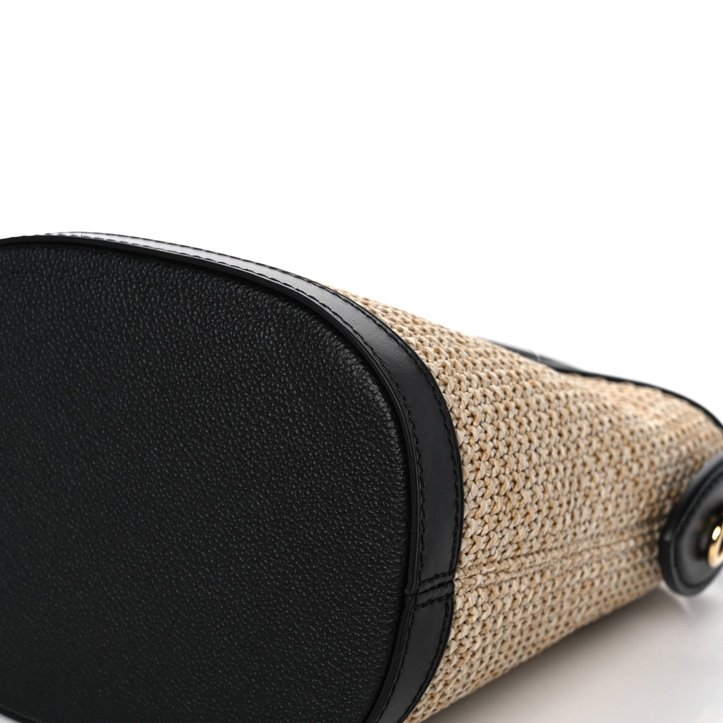 Raffia Petit Bucket Black