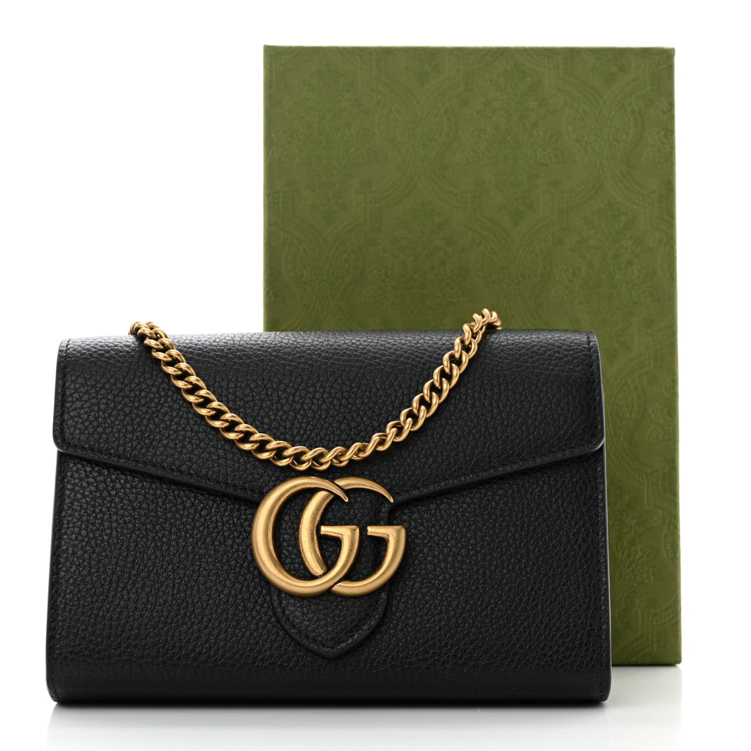 Gucci Calfskin GG Marmont Chain Wallet Black 12 of 12
