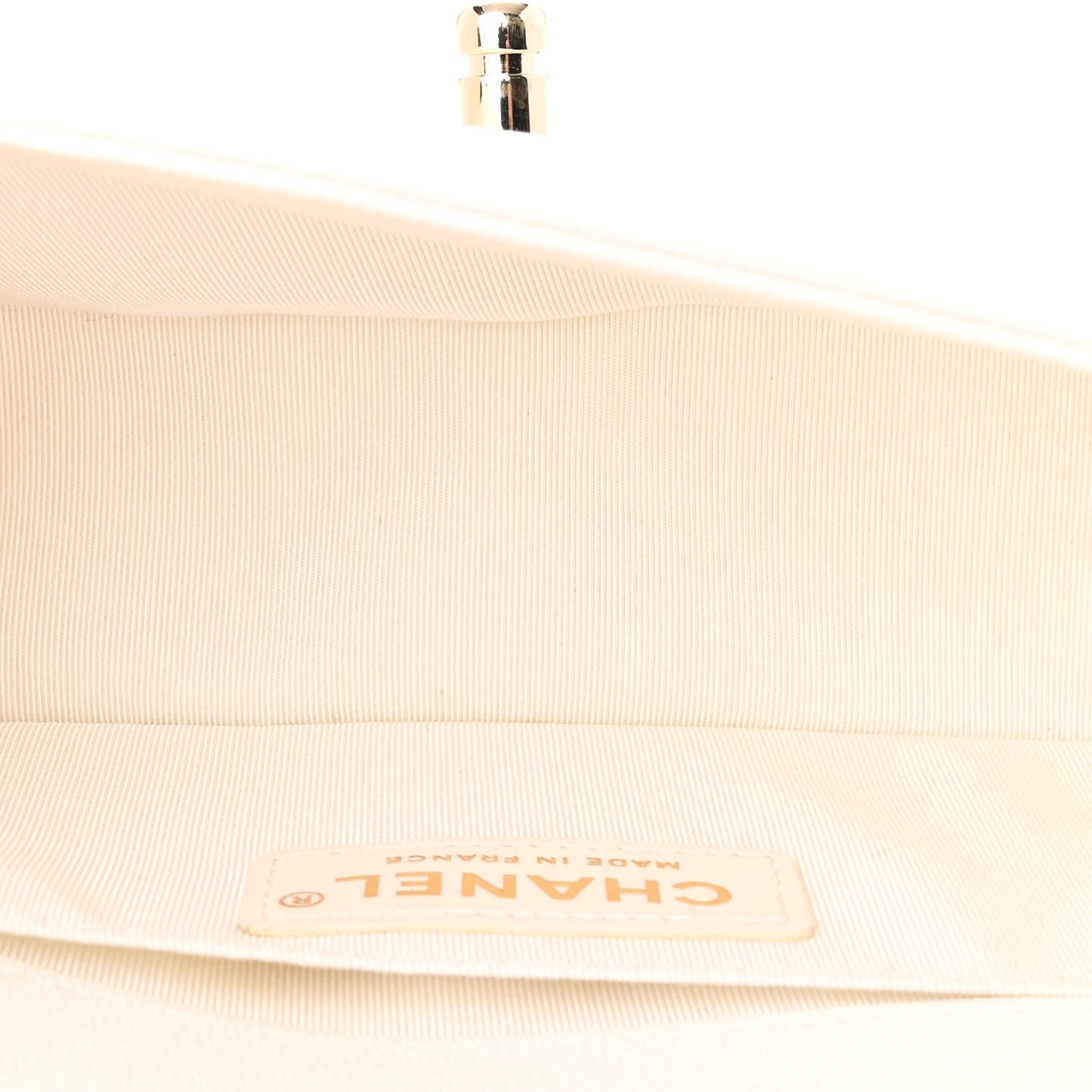 Caviar Quilted Small Boy Flap White
