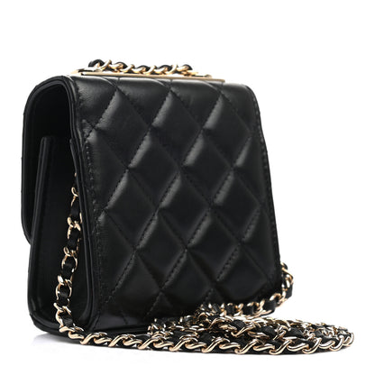 Chanel Lambskin Quilted Mini Trendy CC Chain Wallet Black 3 of 9