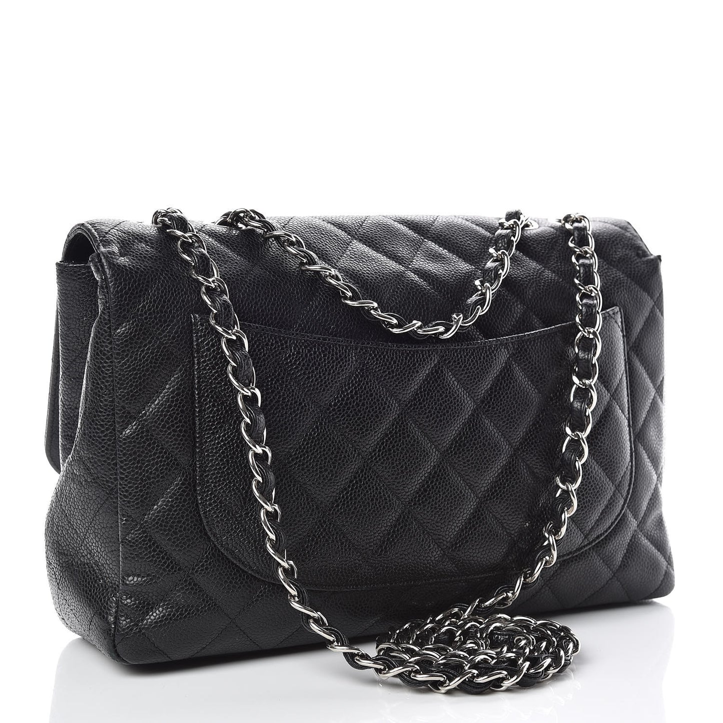 Caviar Quilted Jumbo Single Flap Black