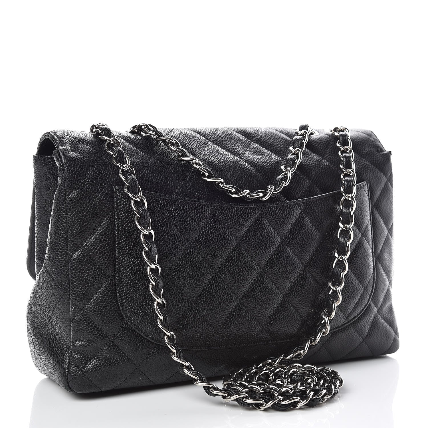 Chanel Caviar Quilted Jumbo Single Flap Black 3 of 23