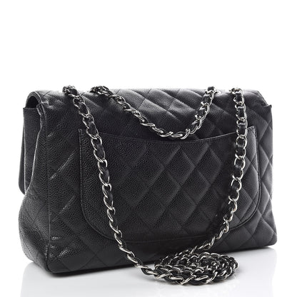 Chanel Caviar Quilted Jumbo Single Flap Black 3 of 23