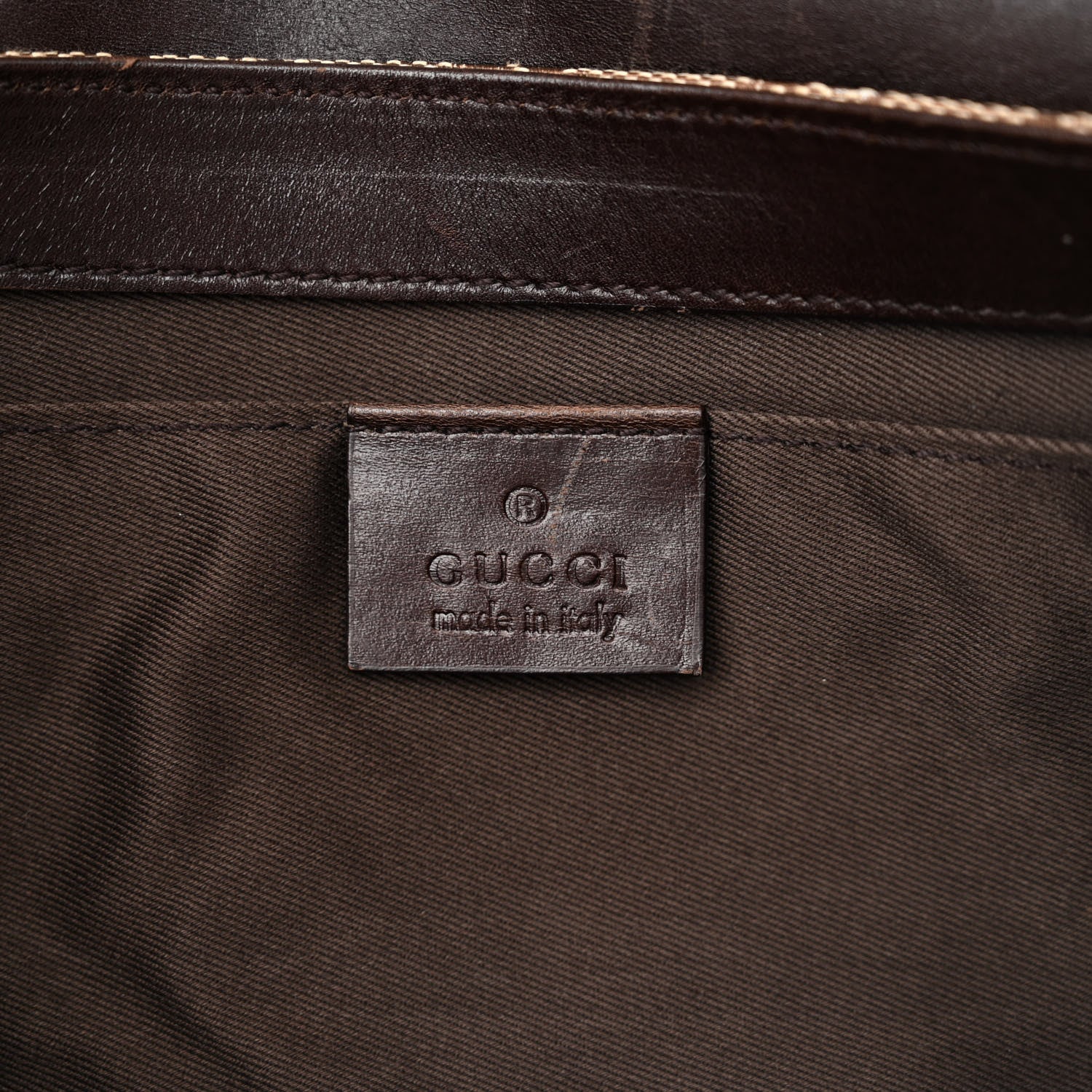 Gucci Monogram Horsebit Clutch Dark Brown 6 of 18