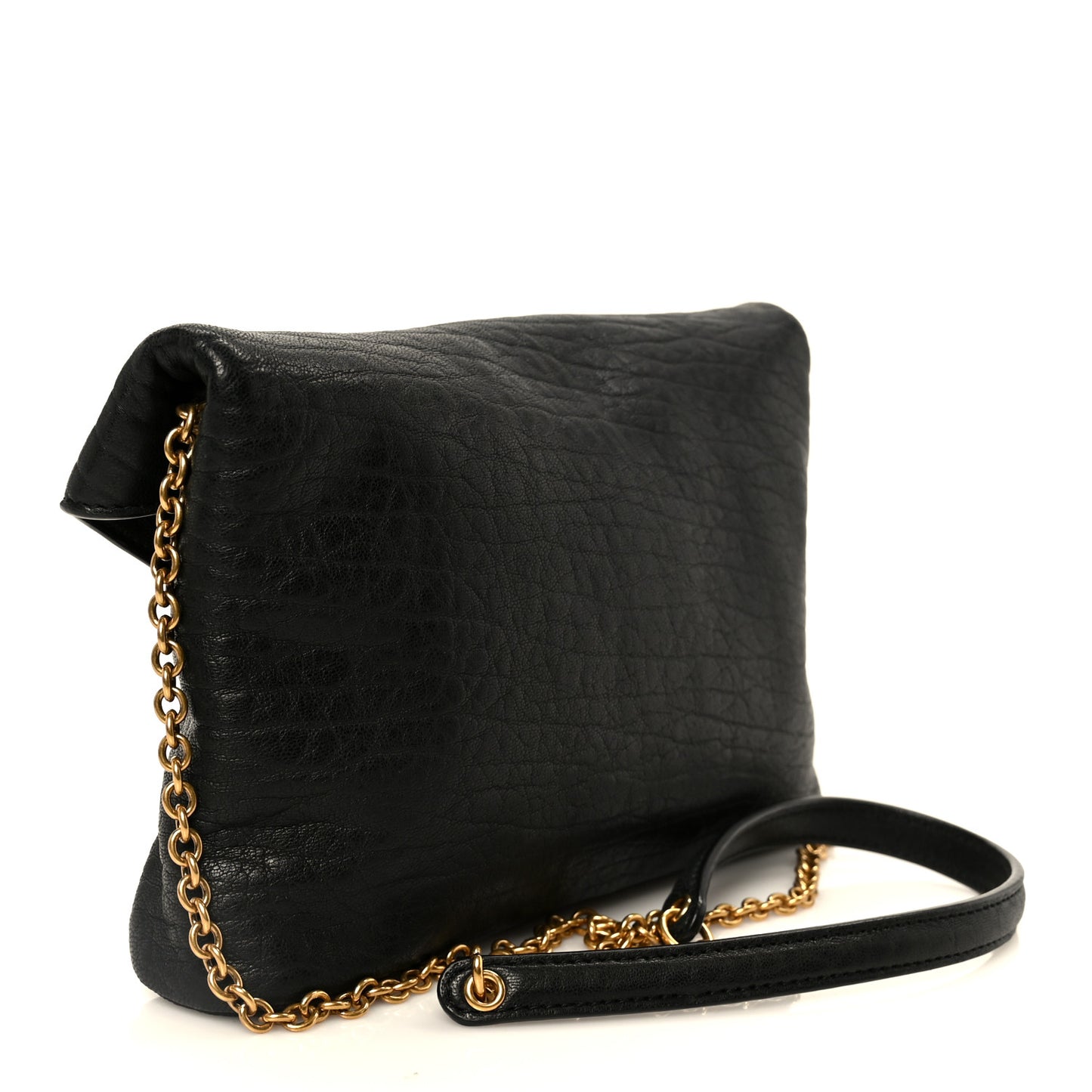 Supple Lambskin Small Cassandre Chain Pouch Black