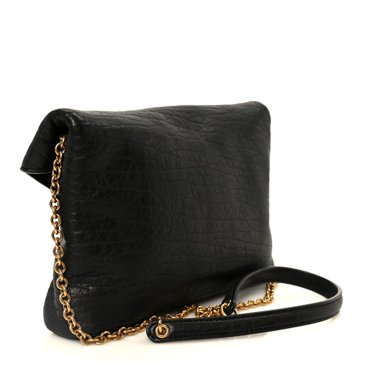 Saint Laurent Supple Lambskin Small Cassandre Chain Pouch Black 3 of 10