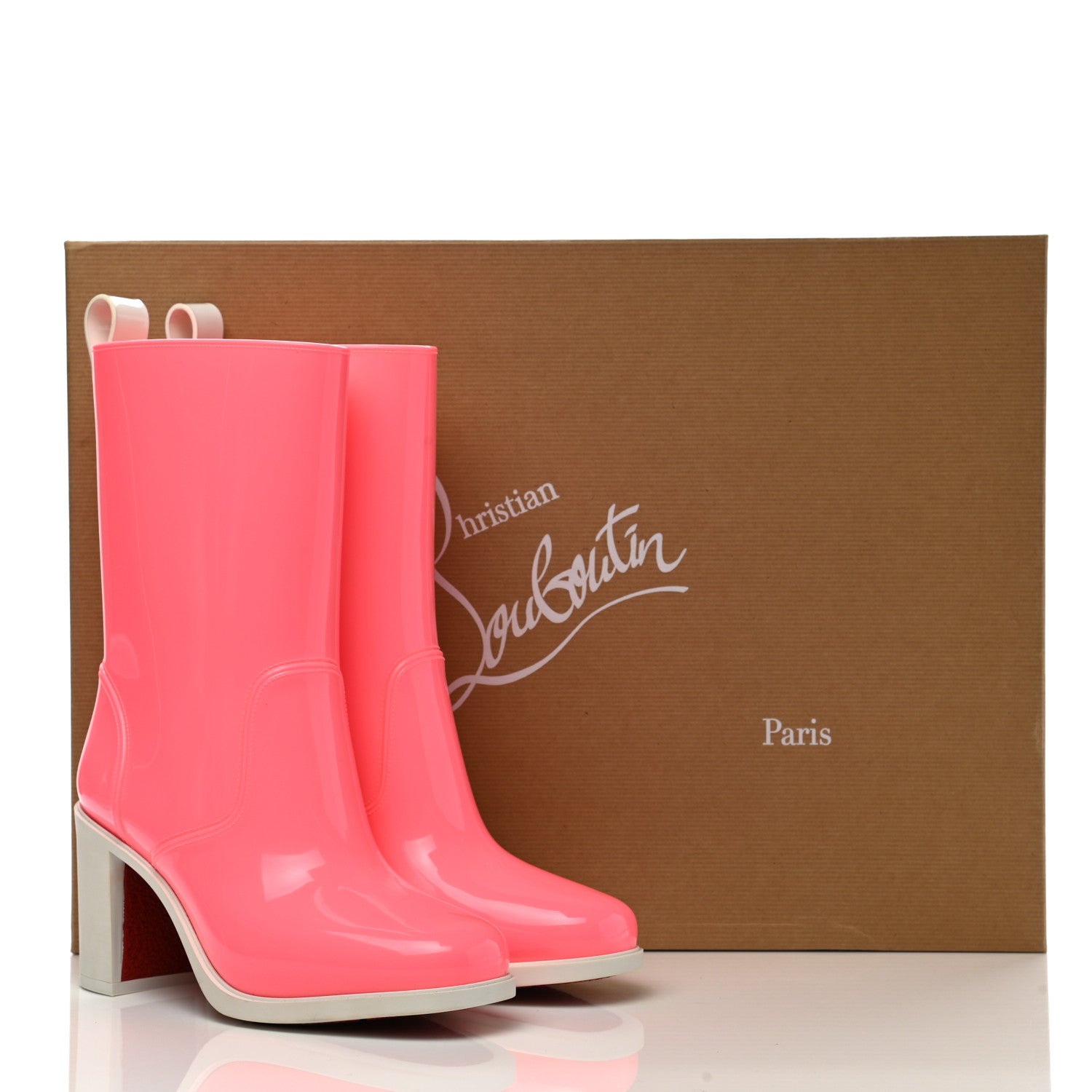 Christian Louboutin Recycled PVC Calfskin Loubirain 70 Boots 36 Pink 9 of 9